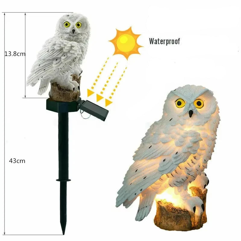 Solar LED Owl Garden Sculpture Light