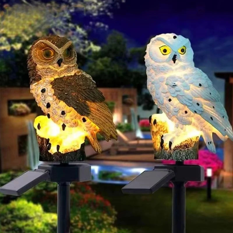 Solar LED Owl Garden Sculpture Light