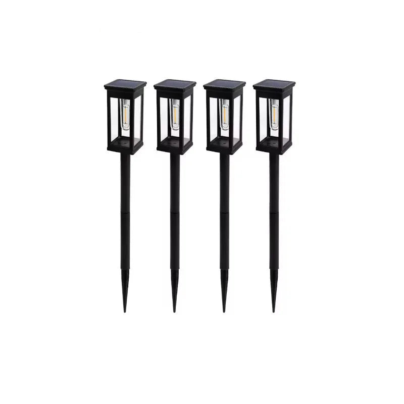 Retro warm white solar pathway lights for outdoor garden and walkway