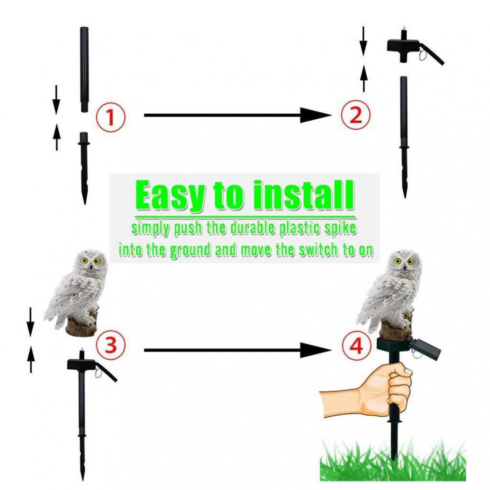 Solar LED Owl Garden Sculpture Light