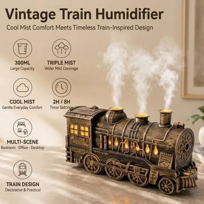 Vintage Steam Train Diffuser – Glowing Lights & Remote