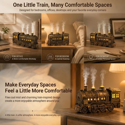 Vintage Steam Train Diffuser – Glowing Lights & Remote