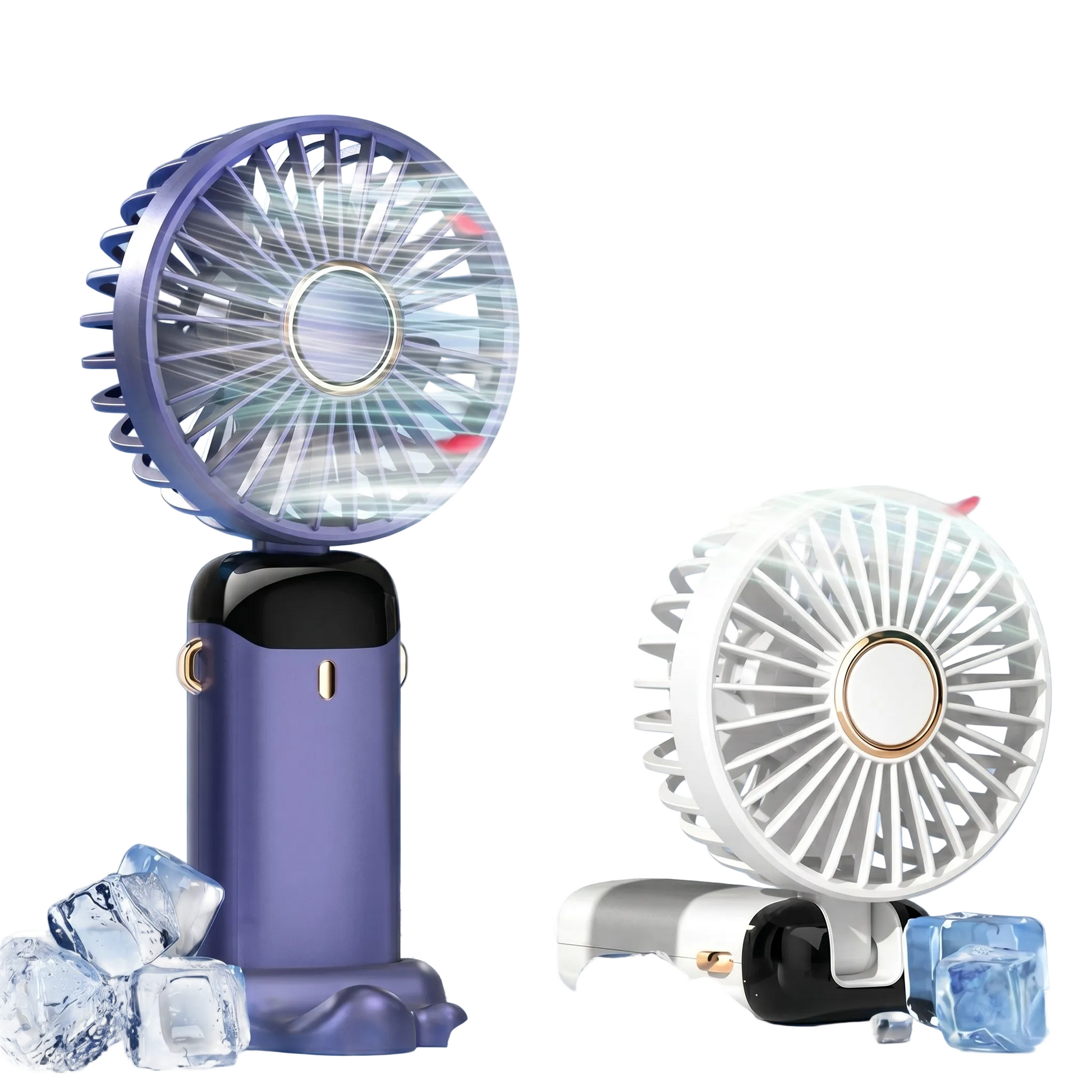 Portable 5-speed mini fan for handheld neck hanging and desk use