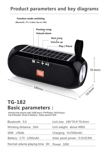 Portable Bluetooth wireless speaker for outdoor camping and everyday use