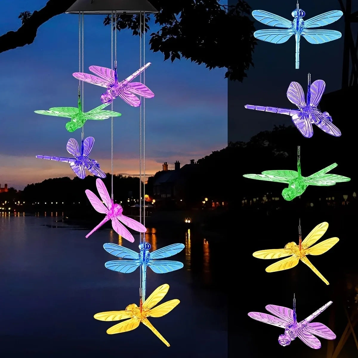 Solar Color-Changing Wind Chime Light