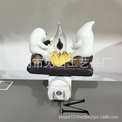 Plug In Halloween Ghost Witch Bonfire Light