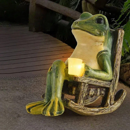 Solar Frog Garden Ground Light