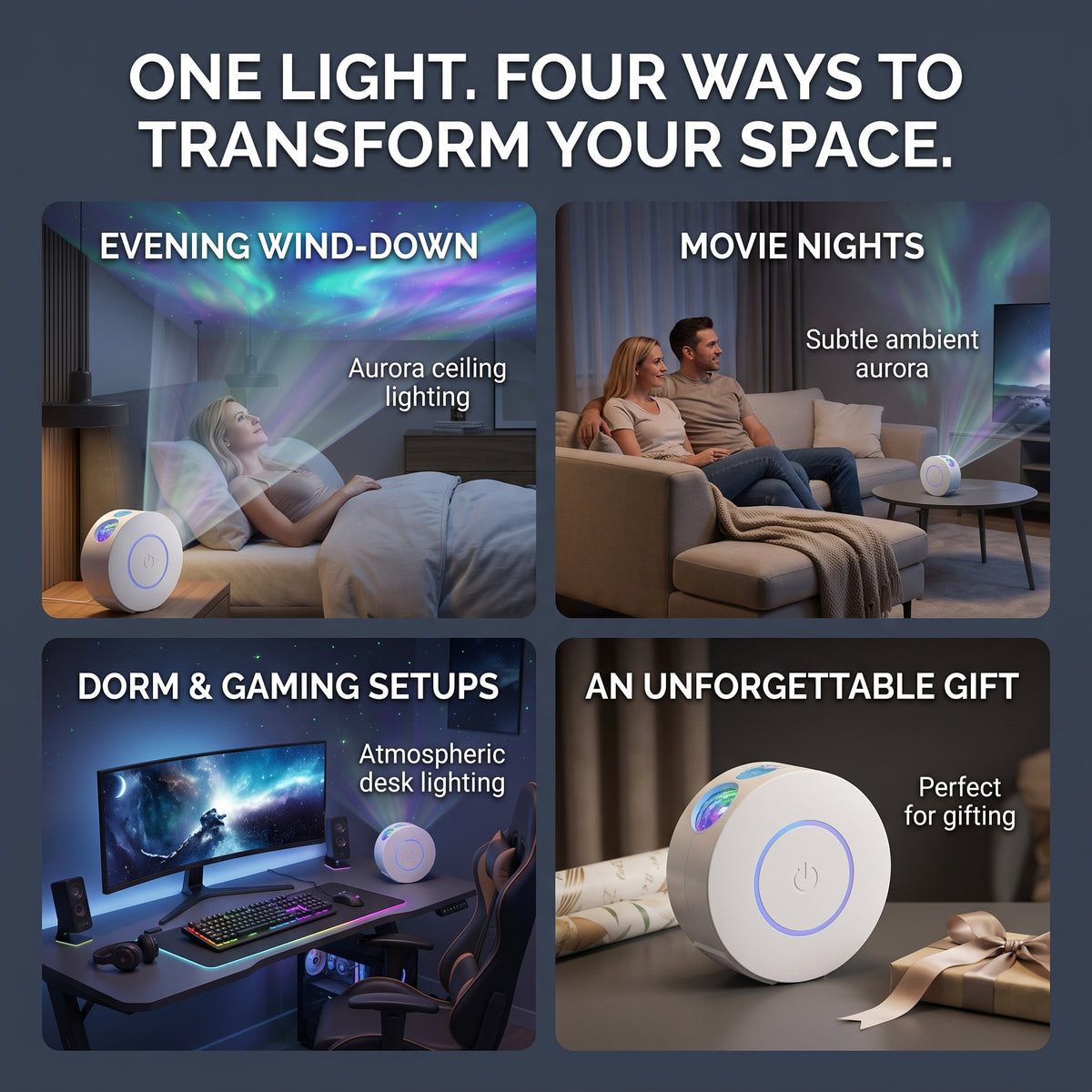 Nested Raven RelaxGazer — Smart Galaxy Star Projector | App, Alexa & Google