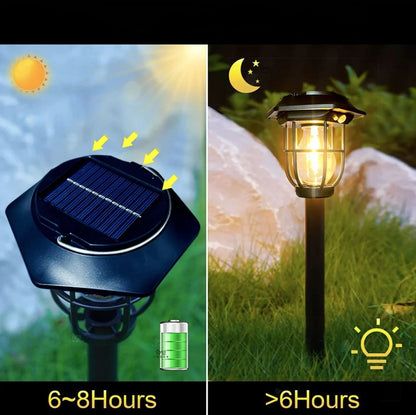 Solar Courtyard Light — Motion Sensor with Warm Tungsten Glow