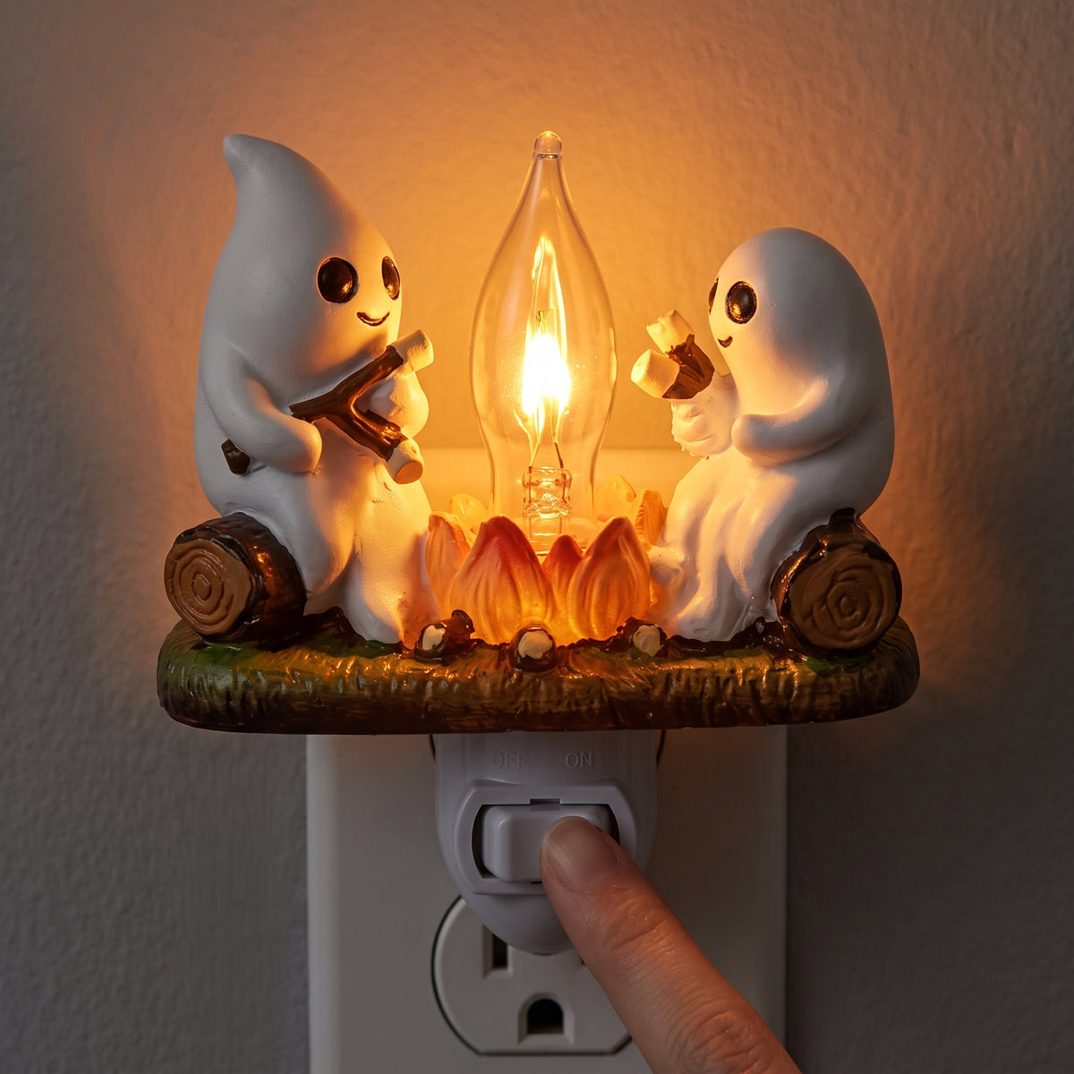 Plug In Halloween Ghost Witch Bonfire Light