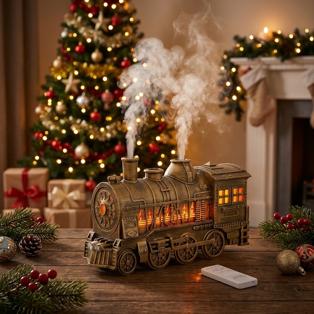 Vintage Steam Train Diffuser – Glowing Lights & Remote